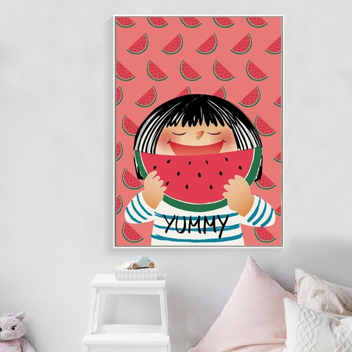 Little Girl Watermelon Wall Art