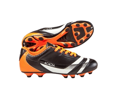 Acacia STYLE -37-485 Thunder Soccer Shoes - Black and Orange, 8.5A