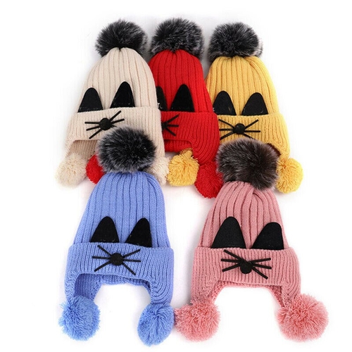 2019 New Baby Kids Boys Girls Pom Pom Hat Bobble