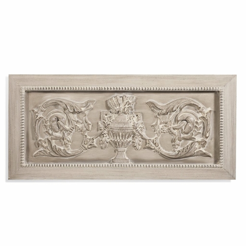 Bassett Mirror 7300-368EC Weathered Urn Plaque Canvas Wall Art, We