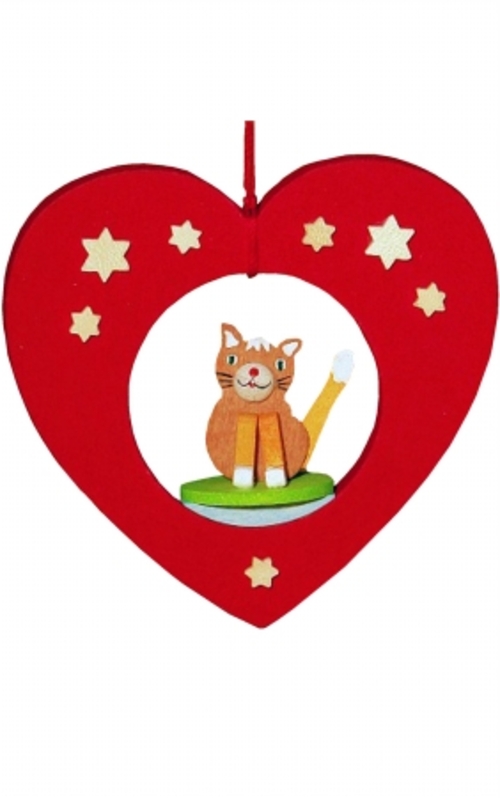 GRAU 4262 Graupner Ornament - Cat in Heart