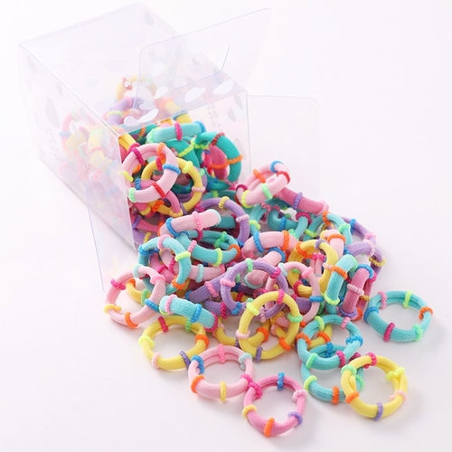 50pcs/box Girls Cute Colorful Nylon Soft Elastic