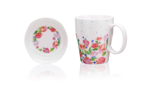 Mug with a lid English Roses 330ml