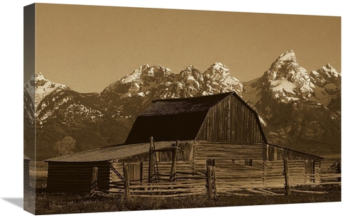 16 x 24 in. Cunningham Cabin in Front of Grand Teton Range, Wyomin