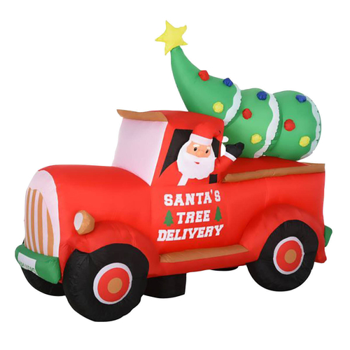 Christmas By Sas 2.25m Santa Ute & Tree Built-In Blower Bright LED