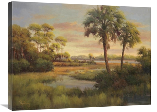 Global Gallery GCS-130699-2432-142 24 x 32 in. River Cove with Palms I