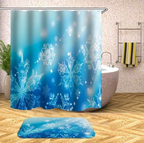 Shiny Snowflakes Shower Curtain