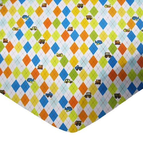 SheetWorld Fitted Bassinet Sheet - 100% Cotton Flannel - Argyle