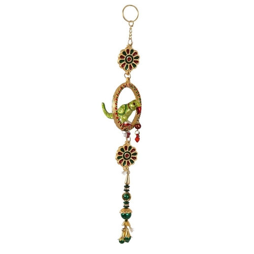 Door Hanging in Metal Parrot Shaped with Bells by Handicrafts Paradise