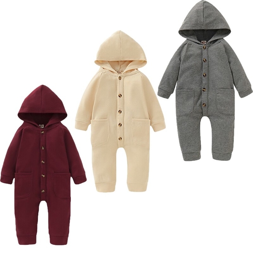 NEW Infant Baby Boy Girl Kid Rompers Solid Long