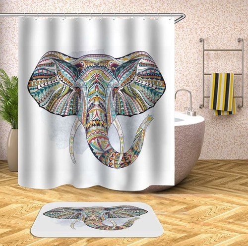 Colorful Abstract Elephant Shower Curtain