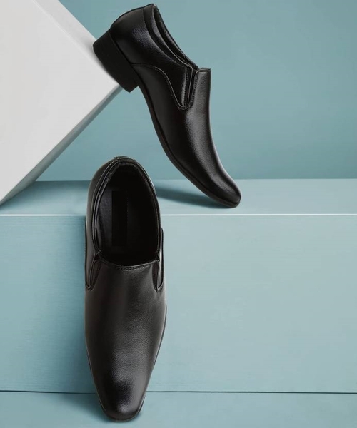 Black Synthetic Slip On Shoes For Men (Size-6) (Color-BLACK)