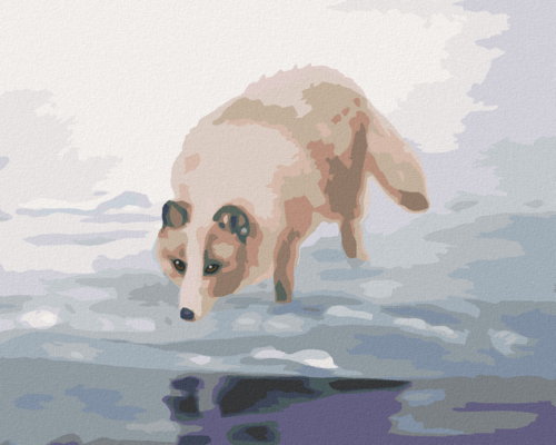 Zuty - Paint by Numbers - ARTIC FOX BY THE WATER (D. RUSTY RUST),