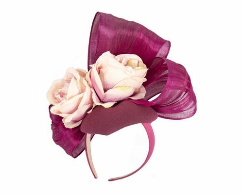 Bespoke Wine & Pink Winter fascinator