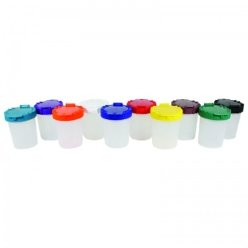 No Spill Paint Cup Assortmnt In Bag, 10 Per Pack - Pack of 2