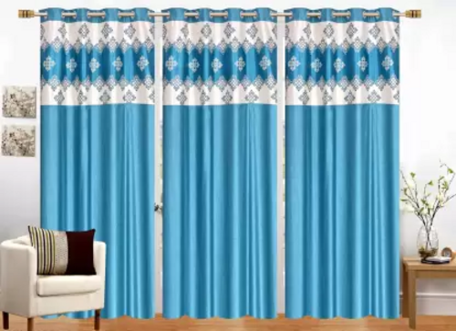 214 cm (7 ft) Polyester Room Darkening Door Curtain (Pack Of 3) 