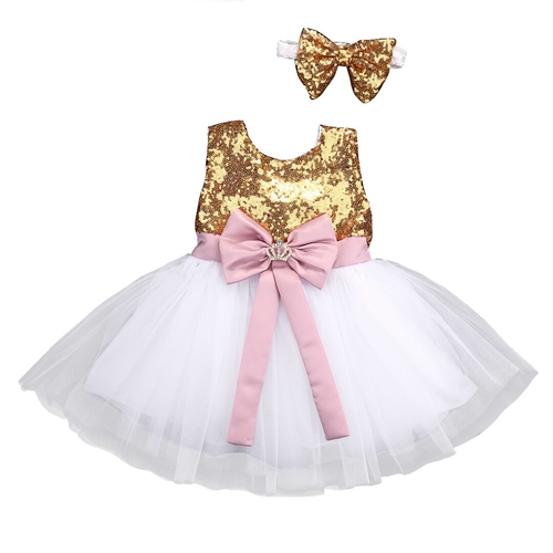 0 10Y Children Baby Girl Dress Clothing Sequins