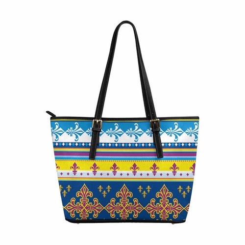 Large Leather Tote Shoulder Bag - Bohemian Print