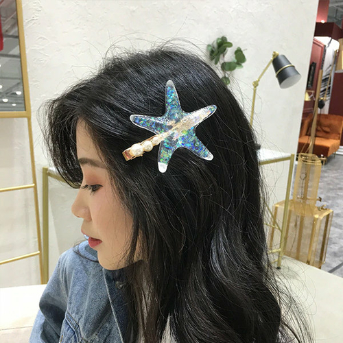 Starfish & Pearl Hair Clip