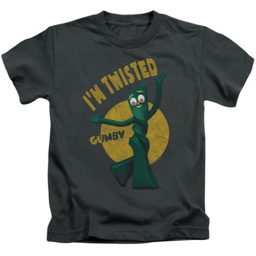 Trevco Gumby-Twisted Short Sleeve Juvenile 18-1 Tee- Charcoal - Small 