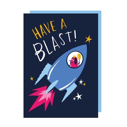 Blast Rocket Kids Childrens Birthday Card (Pack of 6)