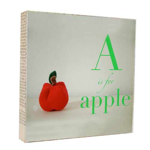 A is for Apple 5x5 Art Block