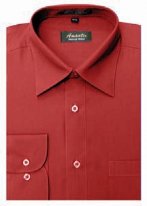 Amanti CL1017-22x36-37 Amanti Mens Wrinkle Free Apple Red Dress Shirt 