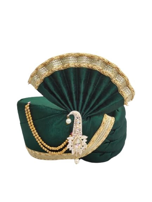 Handstitch Ready to Wear Green Colour Safa (Turban/Pheta/Pagdi) 
