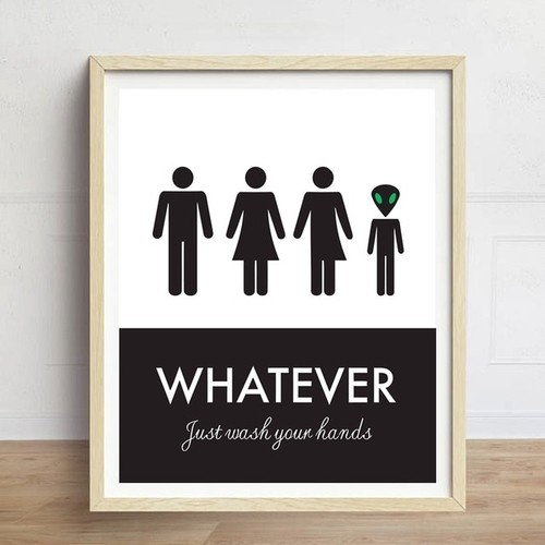 Funny Unisex Toilet Sign Print Wall Art Poster ,