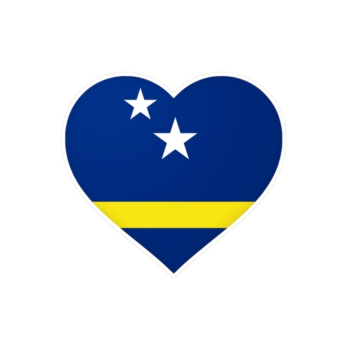 Autocollant en coeur Drapeau de Curaçao en plusieurs tailles