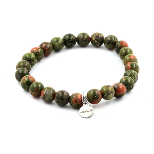 Unakite Bracelet 8 mm Beads.