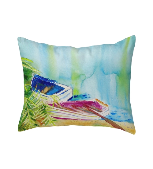 Betsy Drake NC809 16 x 20 in. Watercolor Rowboats No Cord Pillow