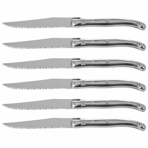 Maxam CTSZES6 6 Piece Slitzer Germany European Style Steak Knife Set