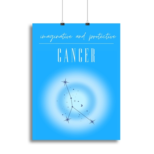 Cancer Zodiac Serenity Print Canvas Print or Poster