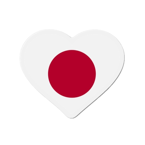 Aimant Coeur Drapeau du Japon en plusieurs tailles