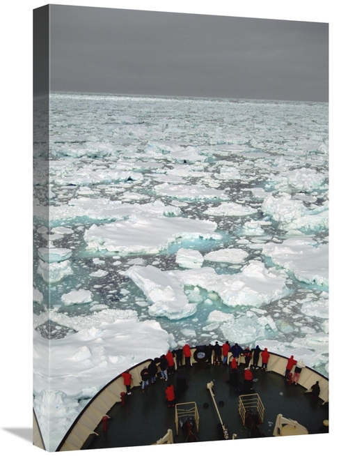 16 x 24 in. Passengers on Bow of Russian Icebreaker, Ross Sea,