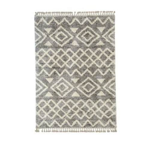 Grey Heat Set Polypropylene Shag Rug 160 X 230 Cm