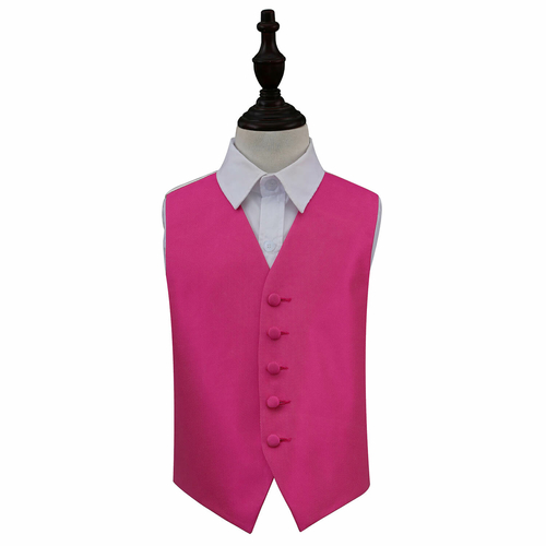 Solid Check Waistcoat - Boys - Fuchsia Pink, 28'