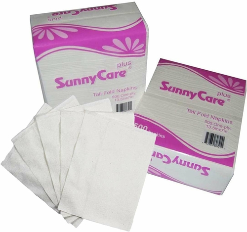 Pack of 500 Tall Fold 1-Ply Dispenser Napkins 7 x 13.5 White