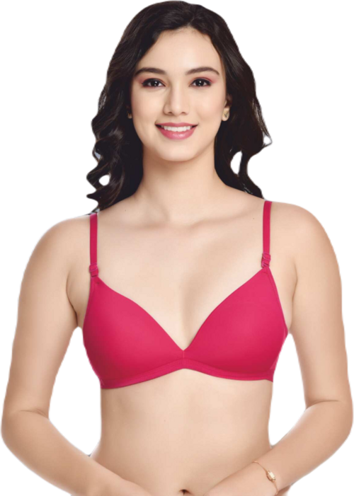 Comfortfit Non-Padded Non-Wired Molded Full Coverage Bra  Pink