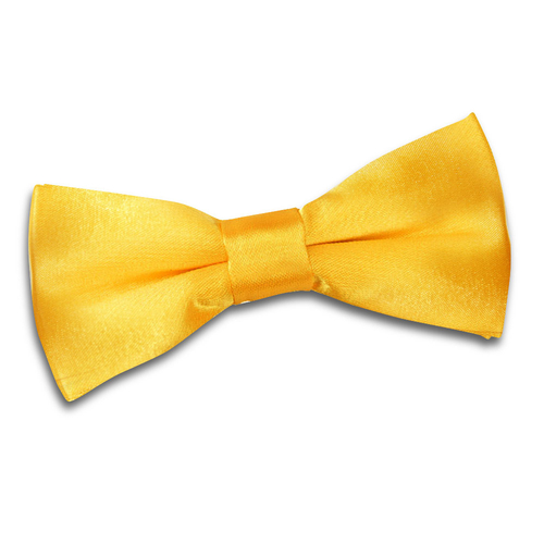 Plain Satin Pre-Tied Bow Tie - Boys - Marigold