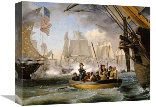 16 in. Commodore Perry Leaving the Lawrence Art Print - Thomas Birch