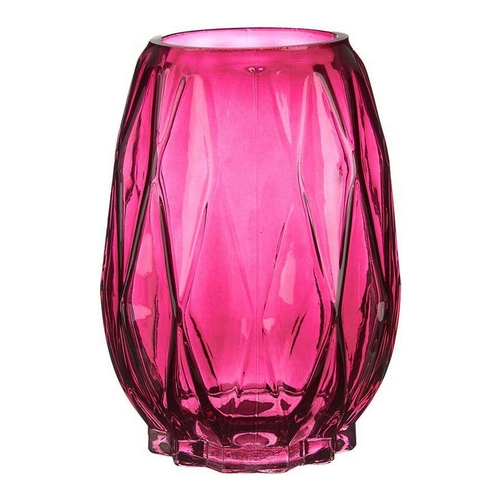 Vase Rhombus 13,5 x 19 x 13,5 cm Crystal Pink