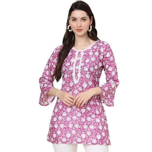 Womens Lightweight Casual 3/4 sleeve  Cotton Digital splash Printed