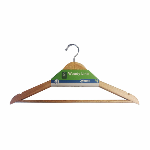 Hangers Mondex Woody Line Ecological Natural Wood 3 Units (42,5 x 23