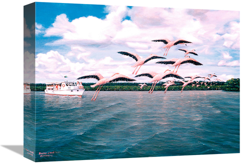 Global Gallery GCS-480437-1216-142 12 x 16 in. Flamingos Art Print - B