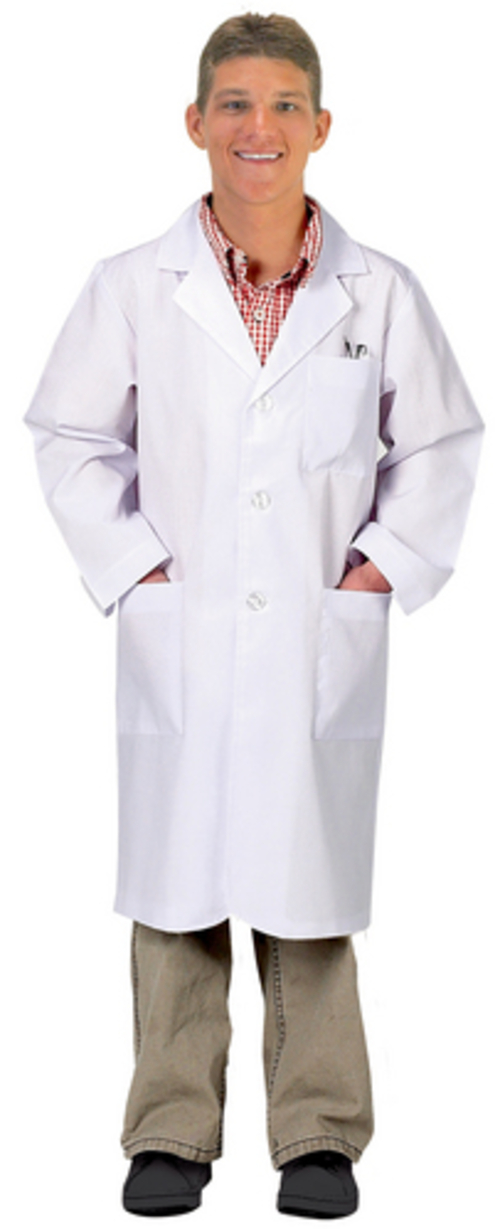 Aeromax LAB-ADULT-SM Adult Lab Coat  .75 Length  size SML