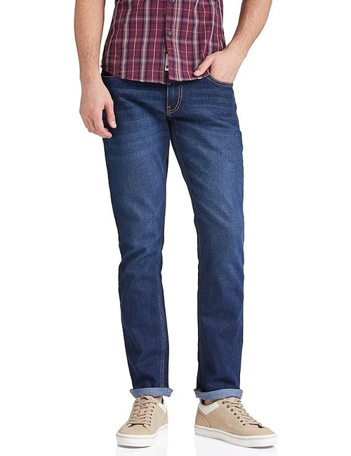 Men Casual Cotton Lycra Stretchable Jeans (Size-S) (Color-BLUE)