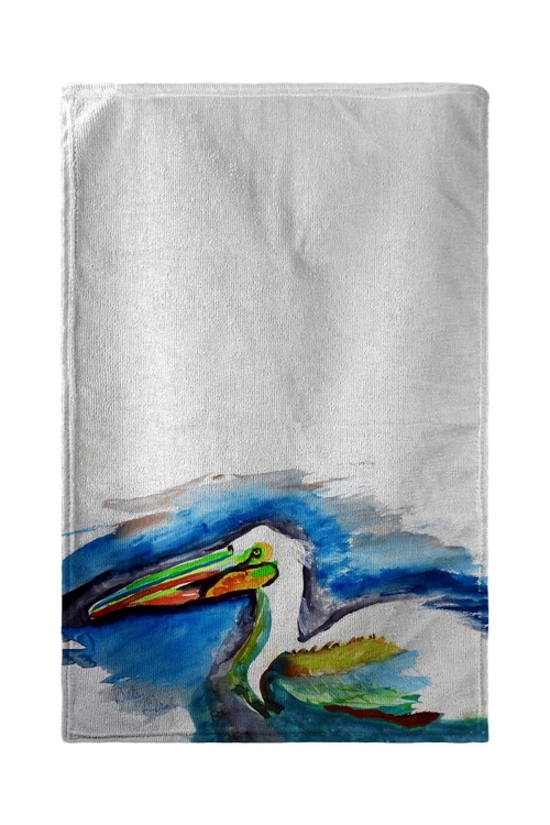 Betsy Drake BT667 30 x 50 in. White Pelican Head Beach Towel