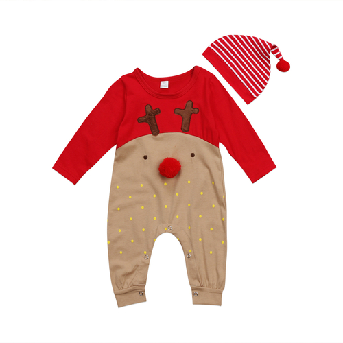 Super Cute Babies 2 PCS XMAS Romper Clothing Set